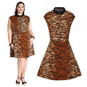 Hell Bunny Tora Mini Dress in Tiger Print